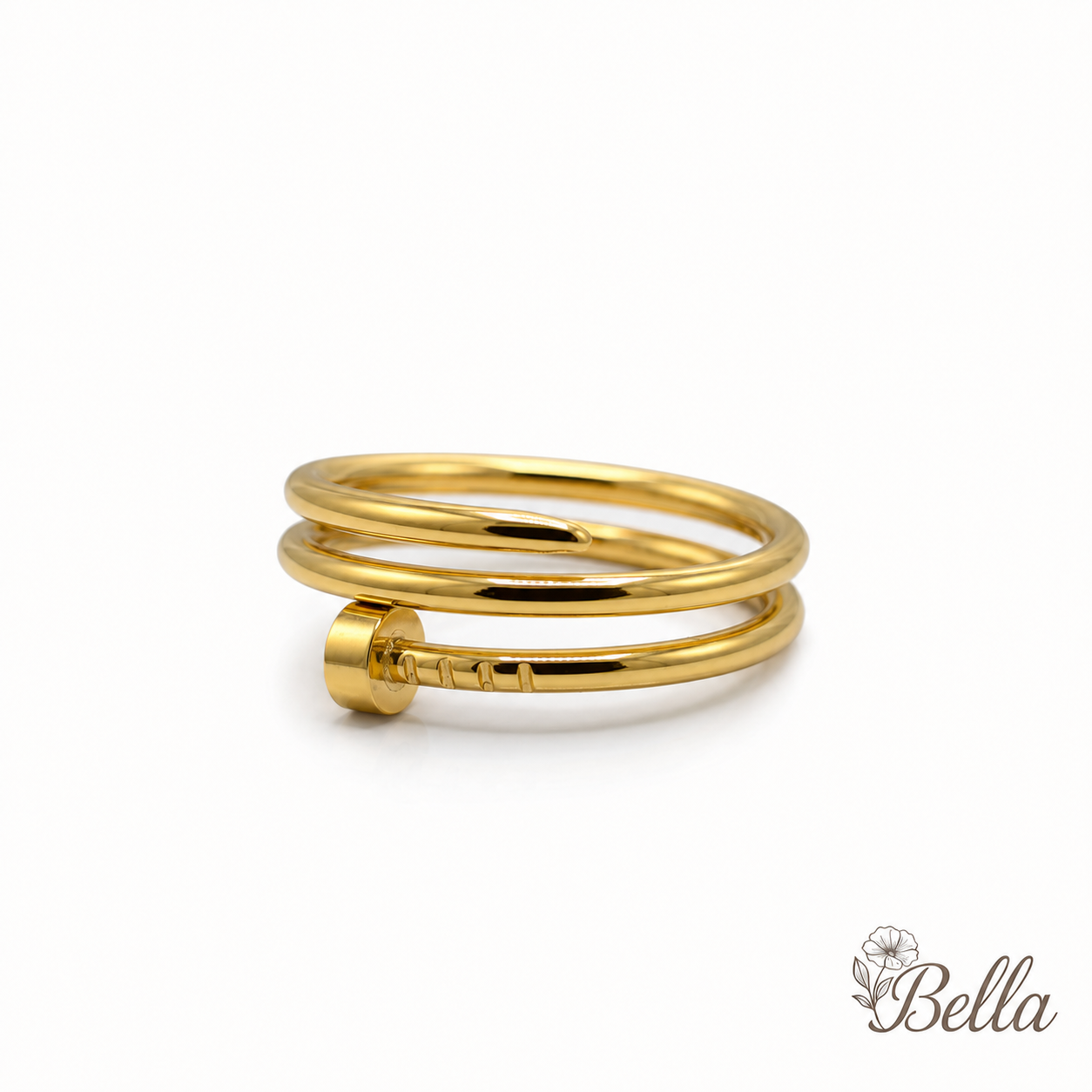 Bague Dorée "Clou" Enroulé – Spécial Grandes Tailles
