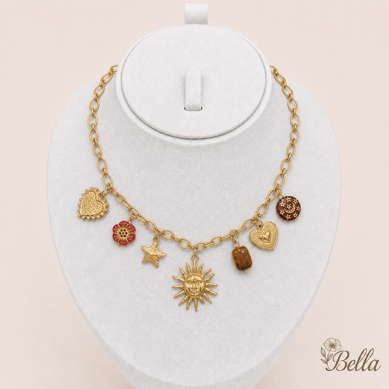 Collier Charms En Acier Inoxydable