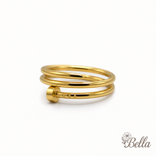 Bague Dorée "Clou" Enroulé – Spécial Grandes Tailles