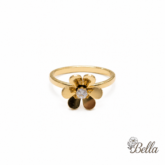 Bague Fleur - En Acier Inoxydable