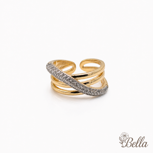Bague Multi-Rangs Ajustable – En Plaqué Or