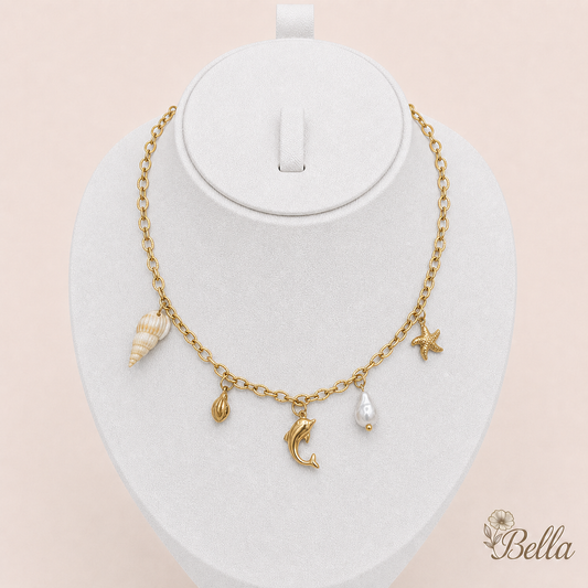 Collier « Golden Dolphin » En Acier Inoxydable