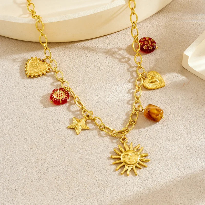Collier Charms En Acier Inoxydable