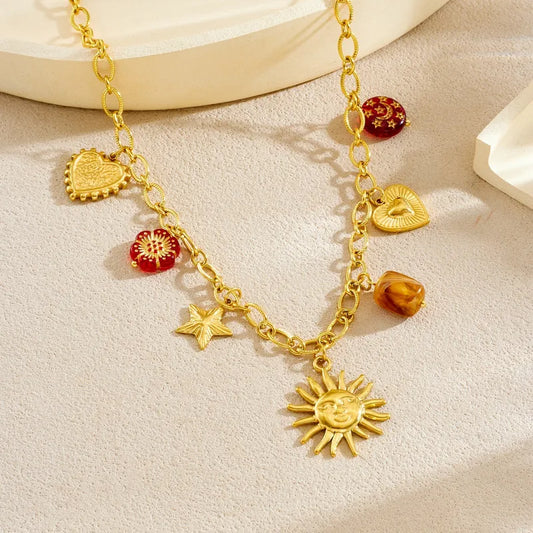 Collier Charms En Acier Inoxydable