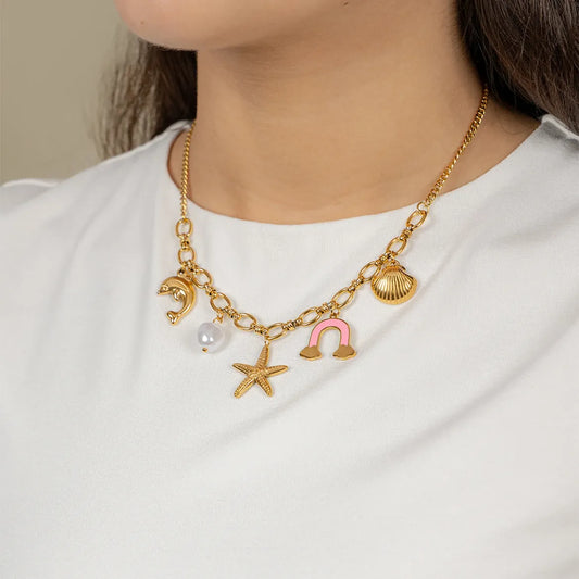 Collier Charms « Calypso » En Acier Inoxydable