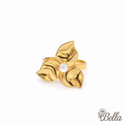 Bague Florale - En Acier Inoxydable