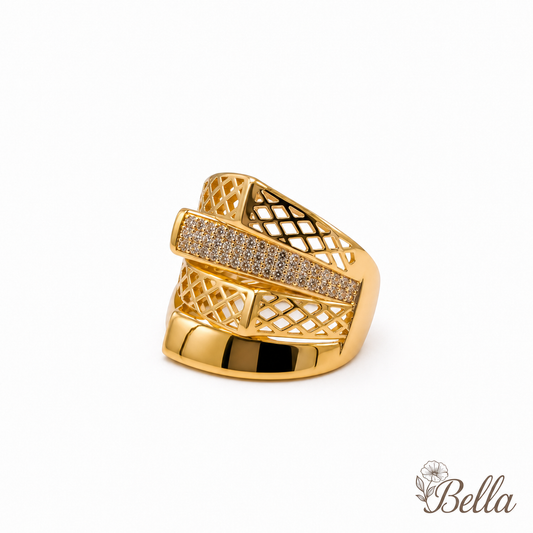 Bague Dorée Large – En Plaqué Or