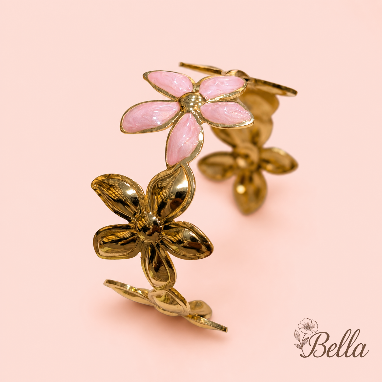 Bracelet Flora Rose - En Acier Inoxydable