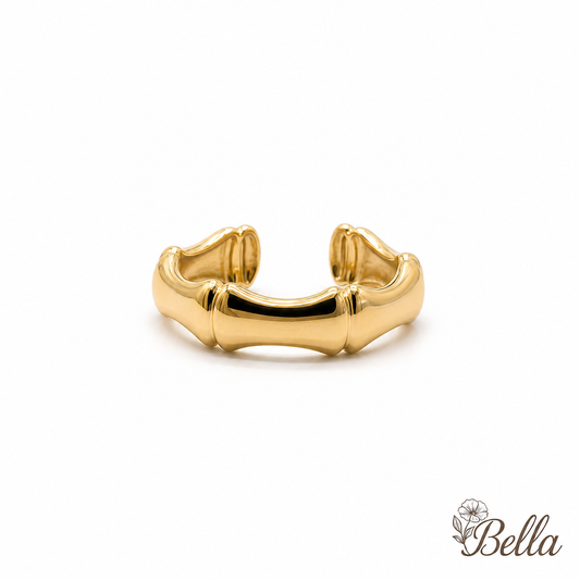 Bague Motif Bambou - En Acier Inoxydable