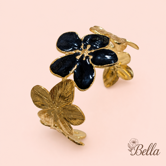 Bracelet Flora #2 Noir - En Acier Inoxydable